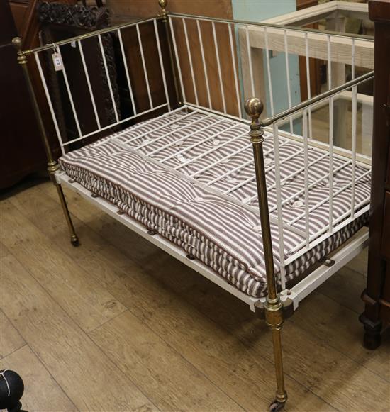 A Victorian brass cot W.134cm